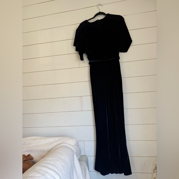 ModCloth x Collectif Keiko Velvet Maxi Dress Womens High Slit Blue Witchy - Picture 11 of 11